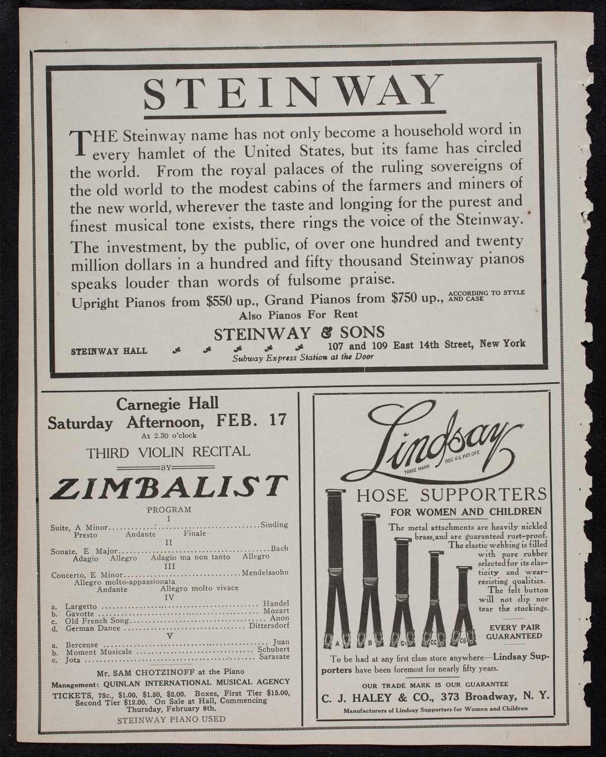 New York Banks' Glee Club, February 17, 1912, program page 4