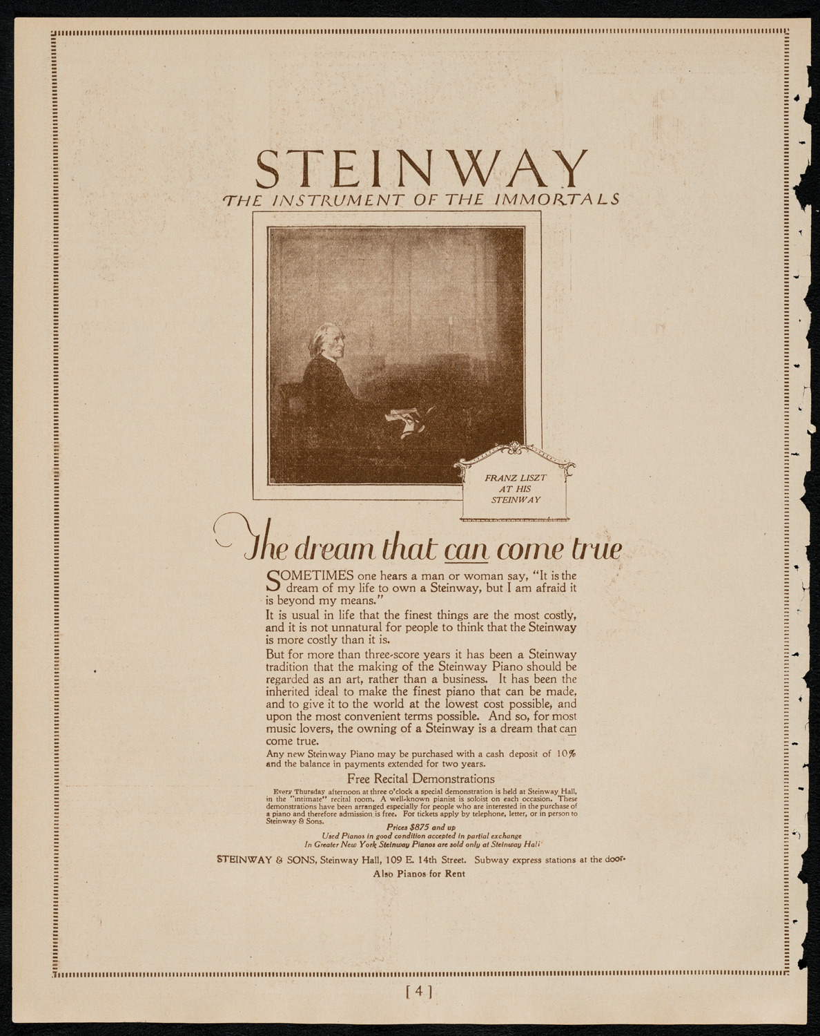 Philadelphia Orchestra, January 3, 1922, program page 4