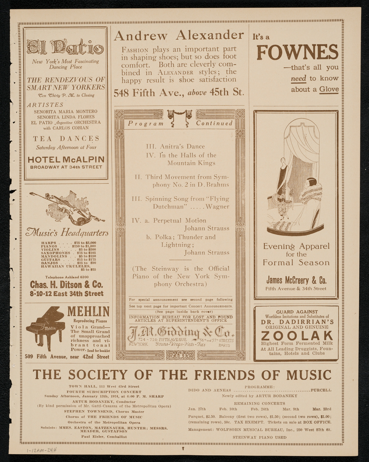 Symphony Concert for Young People, January 12, 1924, program page 7
