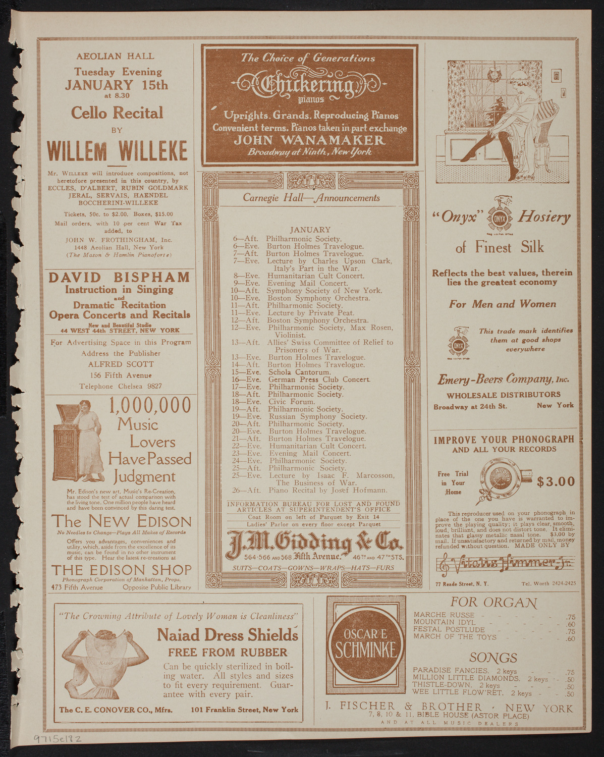 New York Symphony Orchestra, January 5, 1918, program page 3