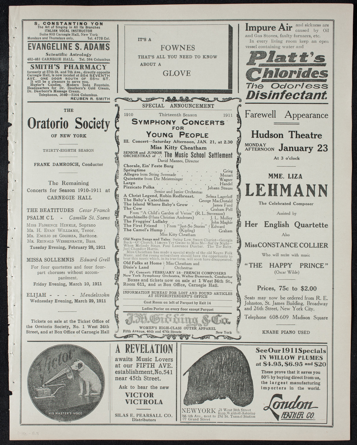 Ellen Terry, January 18, 1911, program page 9