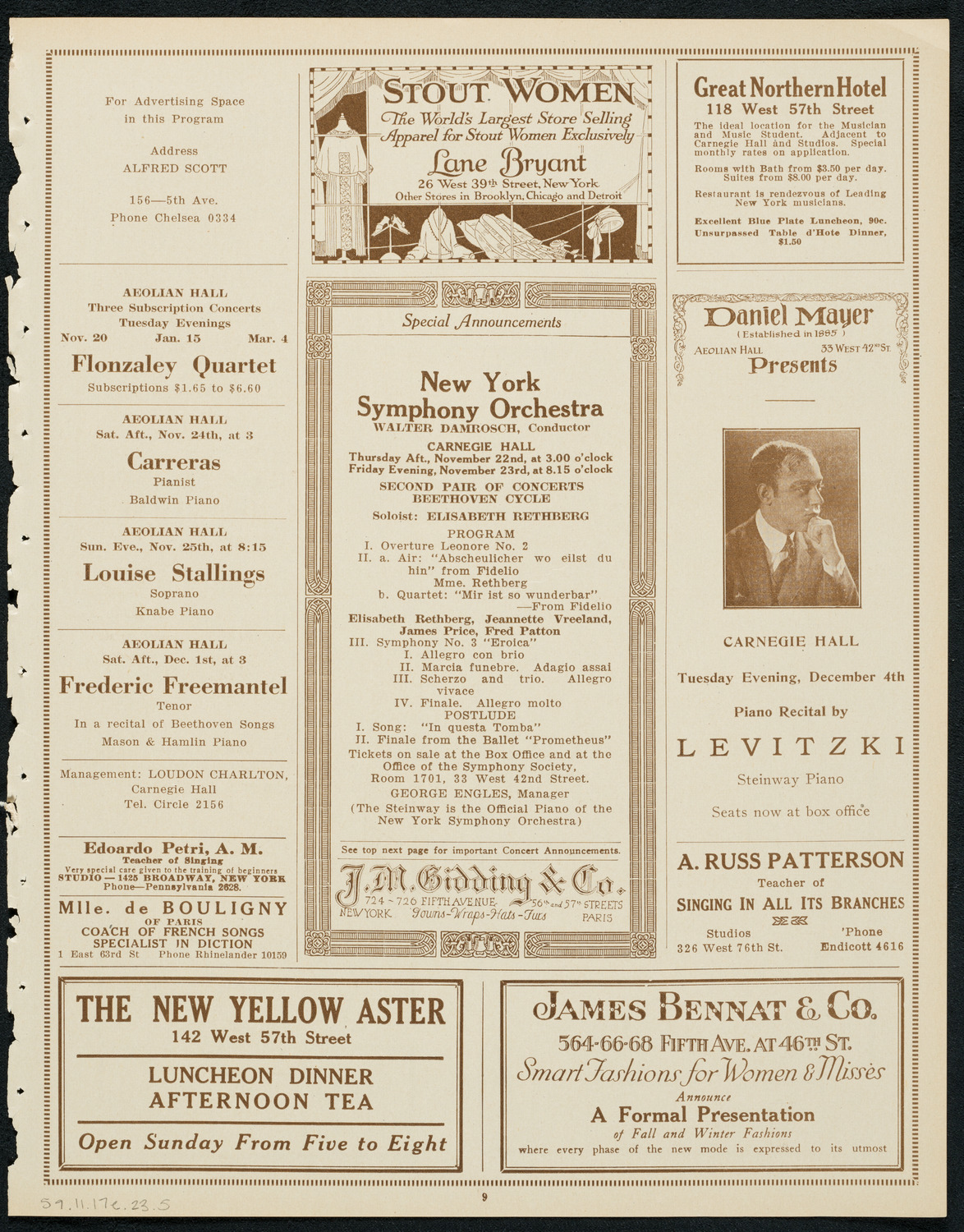 Duncan Dancers, November 17, 1923, program page 9