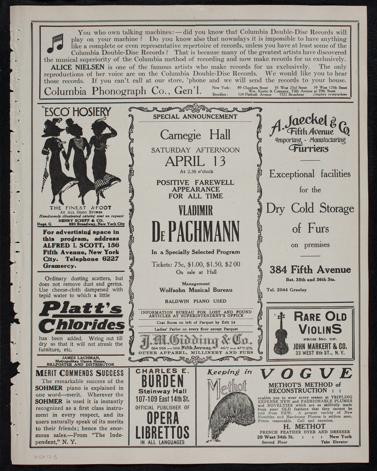 Charles Dickens Festival, April 12, 1912, program page 9