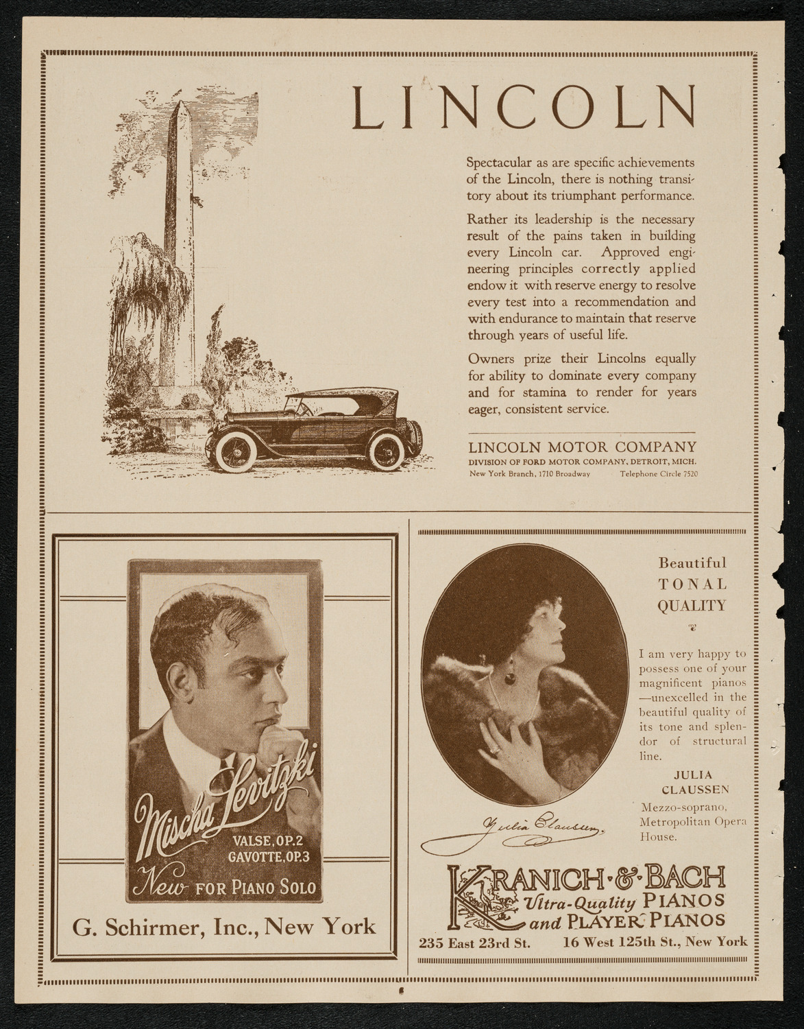 Dusolina Giannini, Soprano, and Mischa Levitzki, Piano, April 4, 1924, program page 6