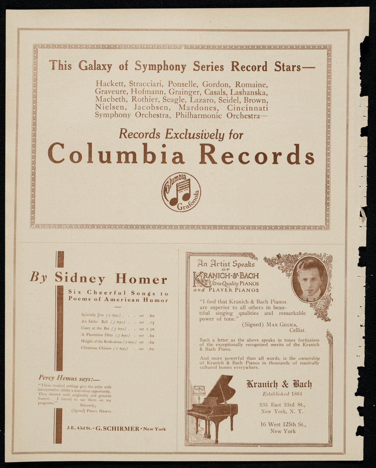 Josef Lhévinne, Piano, October 17, 1920, program page 6