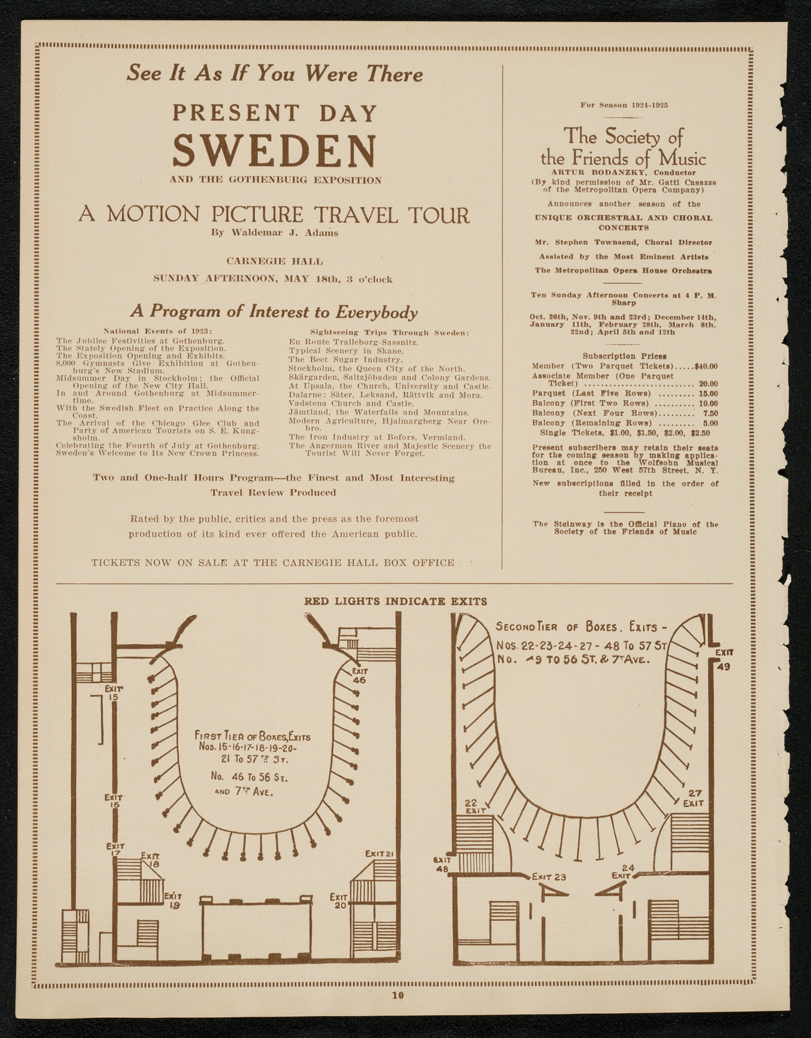 Present Day Sweden and the Gothenburg Exposition, May 18, 1924 program page 10
