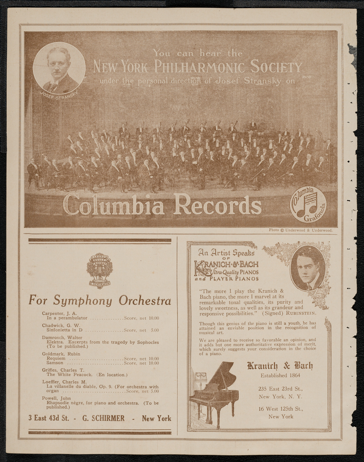 New York Philharmonic, March 11, 1921, program page 6