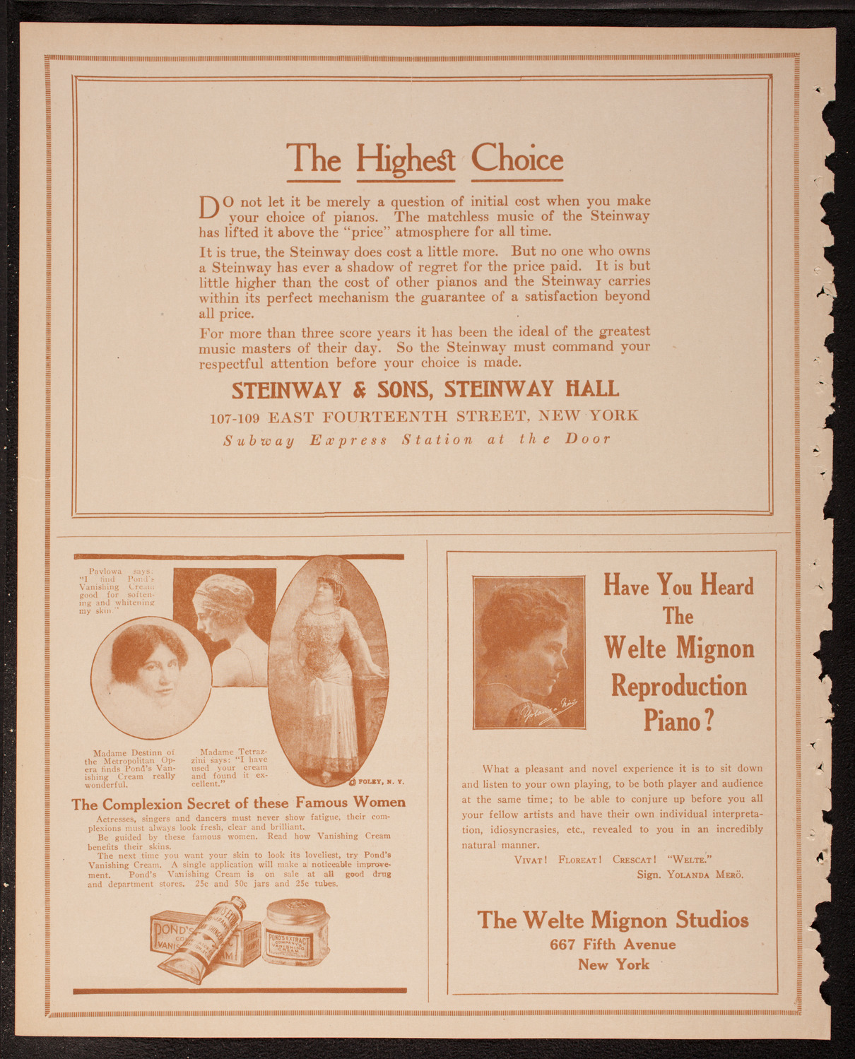 Eugène Ysaÿe, Violin, March 24, 1917, program page 4