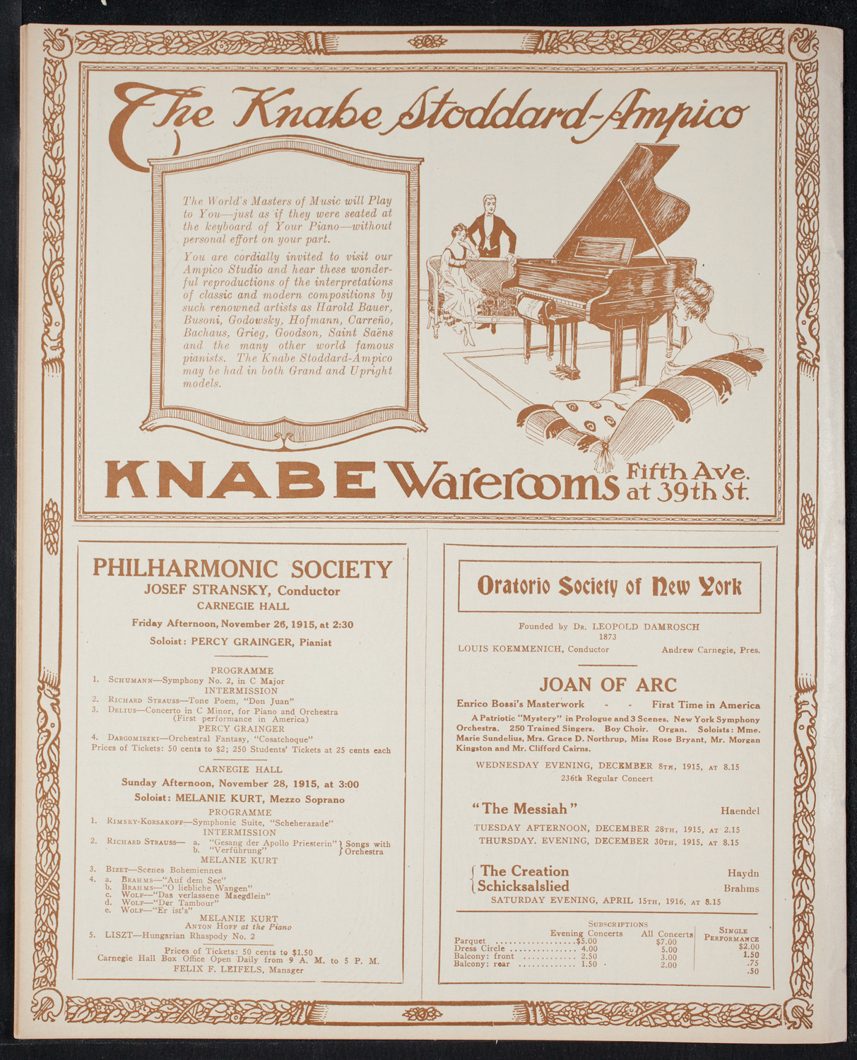 Elmendorf Lecture: Switzerland, November 21, 1915, program page 12
