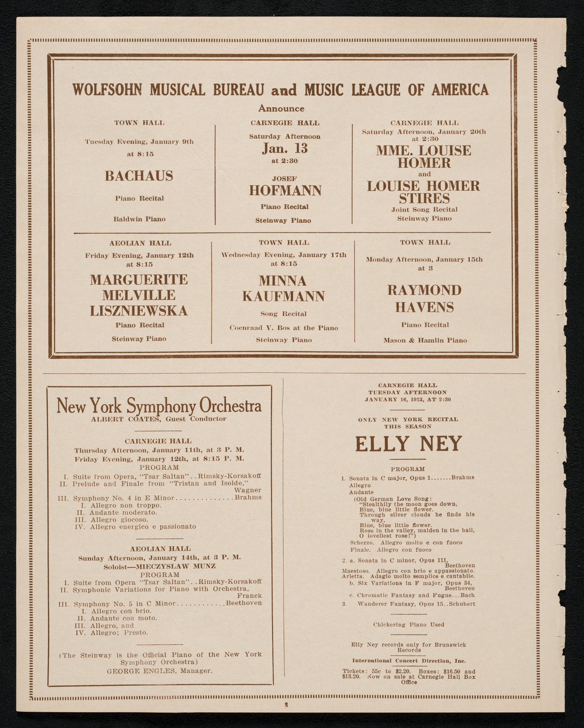New York Banks' Glee Club, January 10, 1923, program page 8