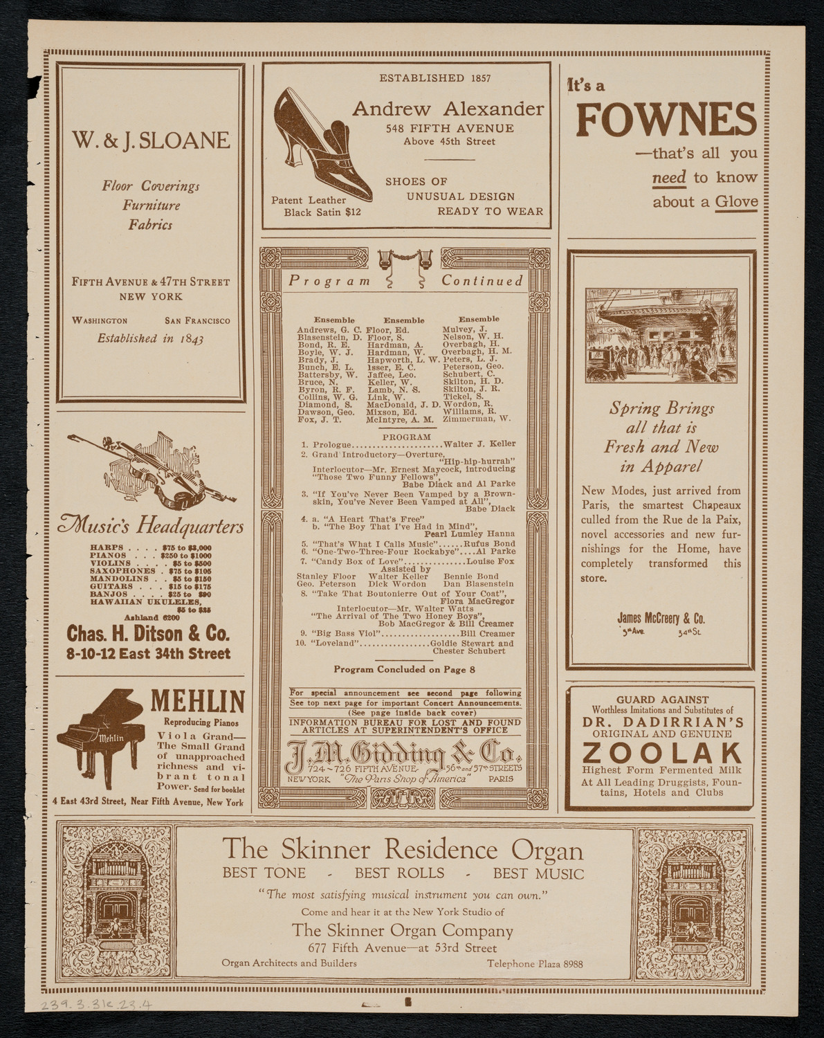 New York Building Superintendents Association Minstrel/Vaudeville Program, March 31, 1923, program page 7