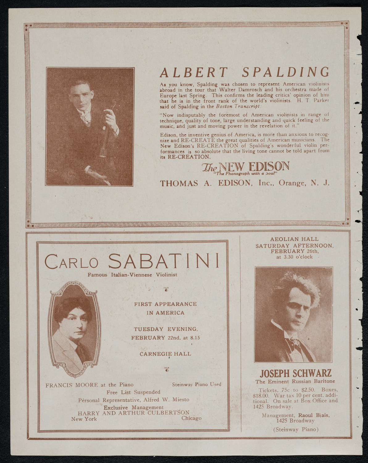 New York Symphony Orchestra, February 18, 1921, program page 2
