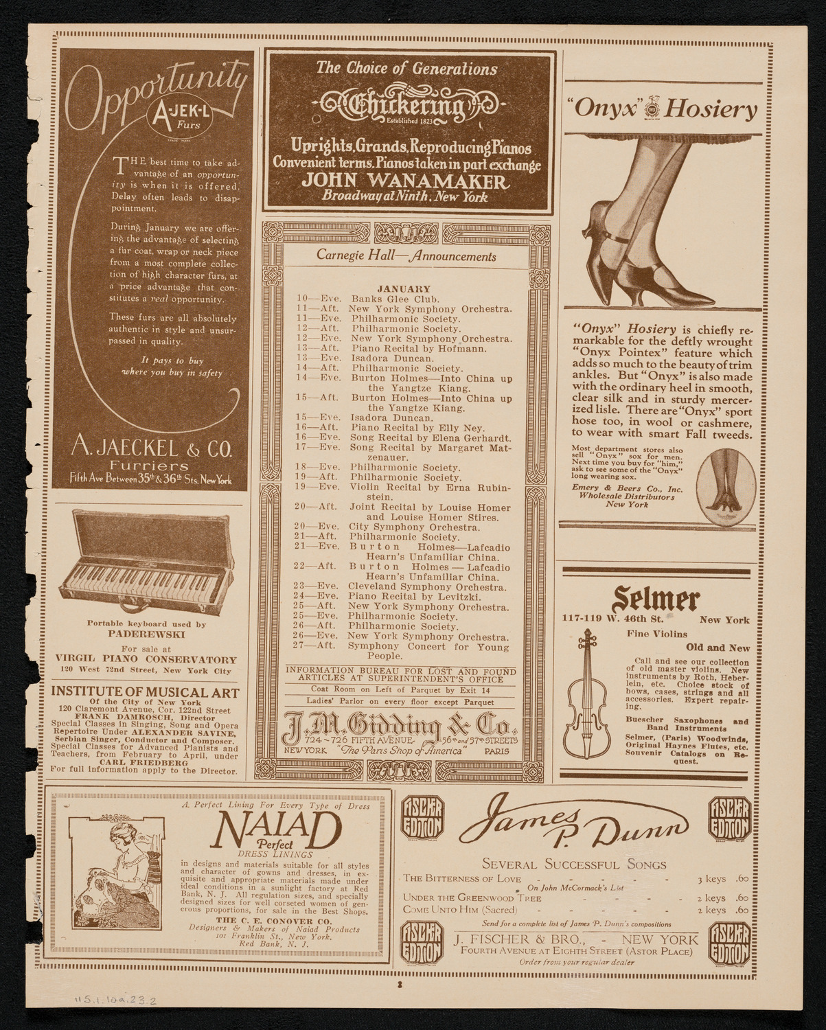 Meeting: Metropolitan Automotive Jobbers, January 10, 1923, program page 3