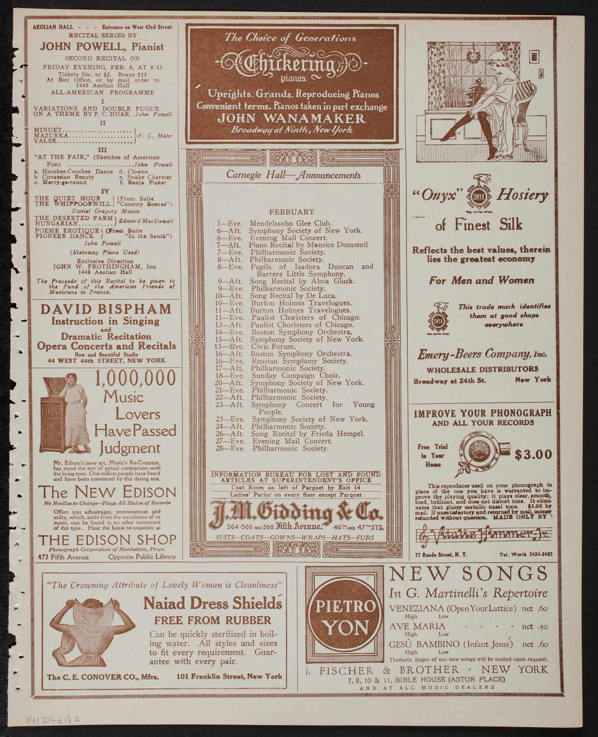 Meeting: The Humanitarian Cult, February 4, 1918, program page 3