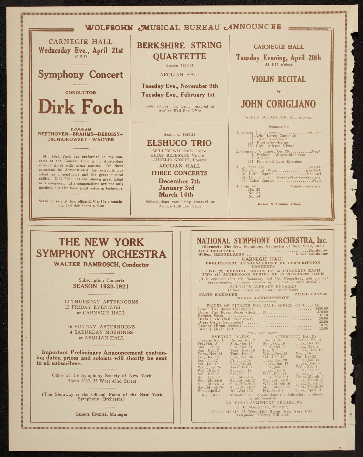Gala Concert: Christine Langenhan, Orville Harrold, and Samuel Gardner, April 11, 1920, program page 8
