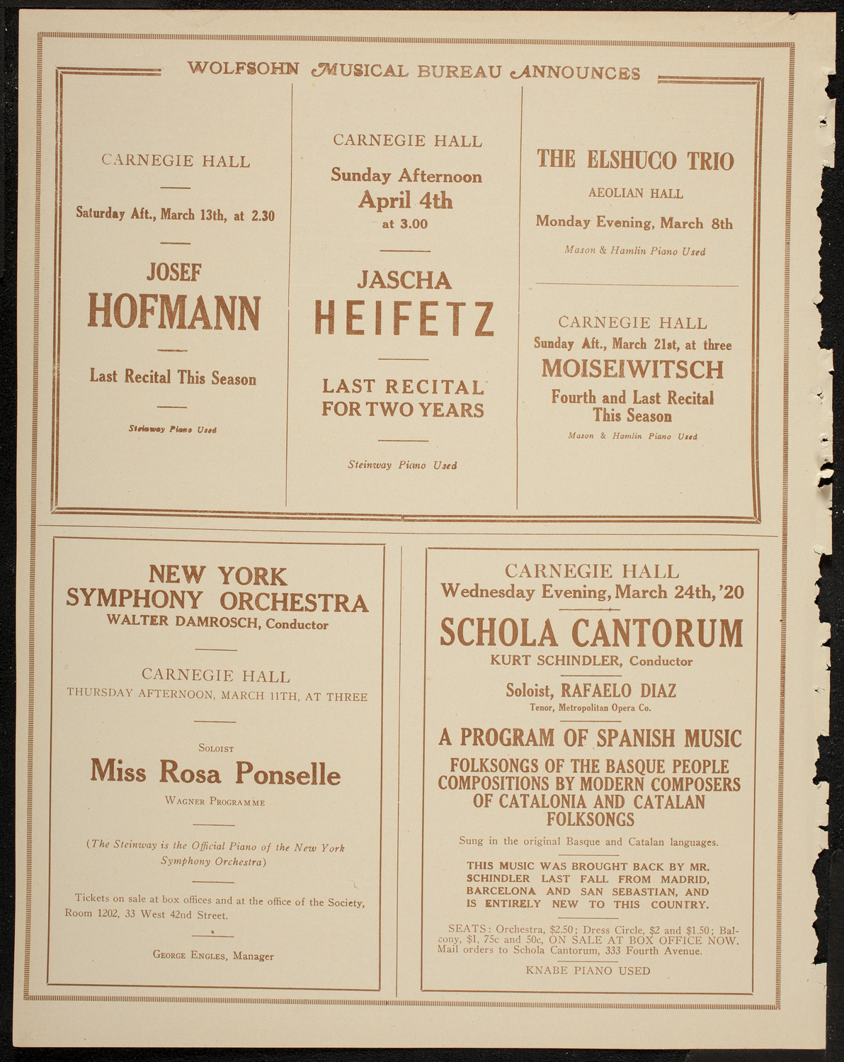 Sascha Culbertson, Violin, March 8, 1920, program page 8
