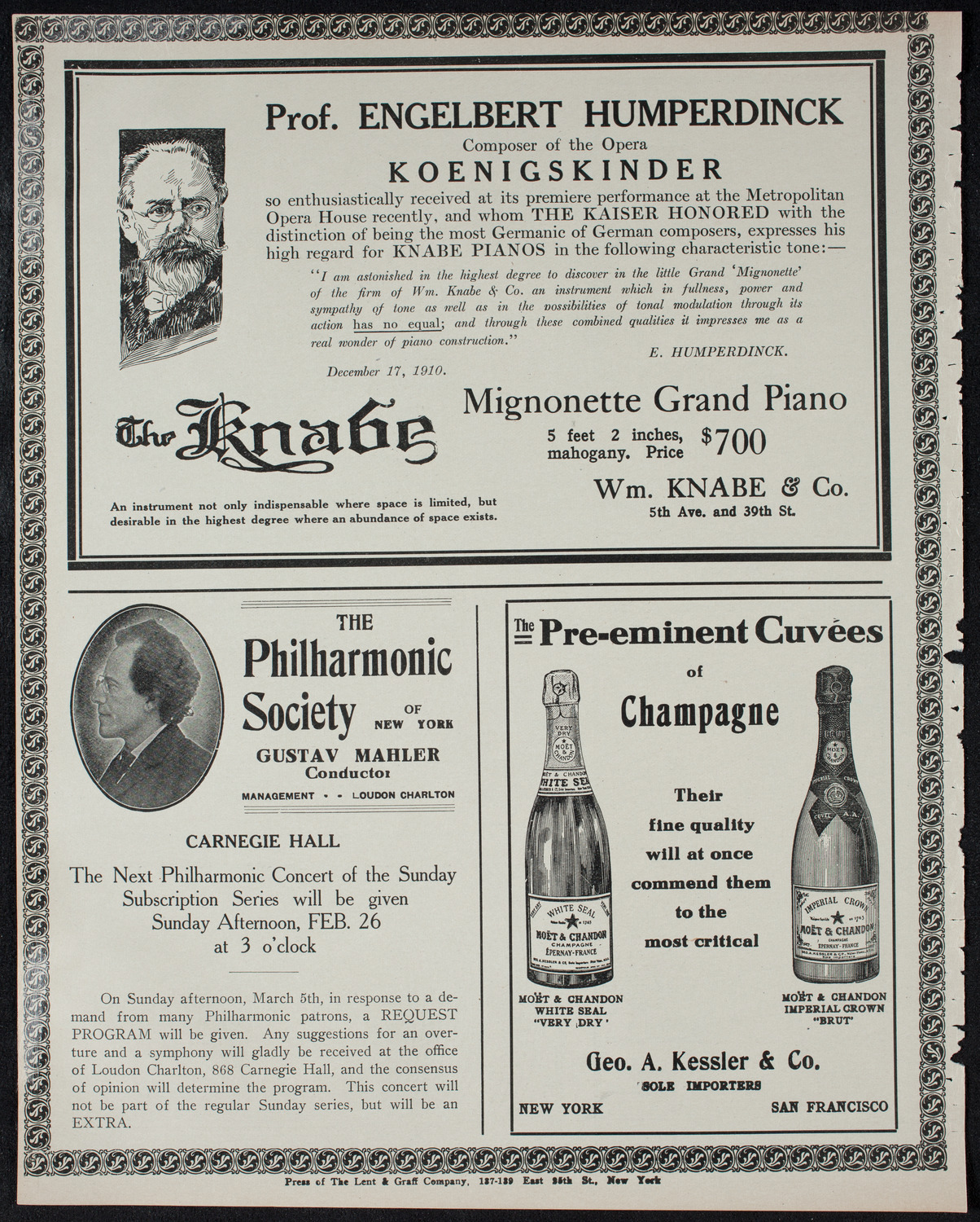 Boston Symphony Orchestra, February 25, 1911, program page 12
