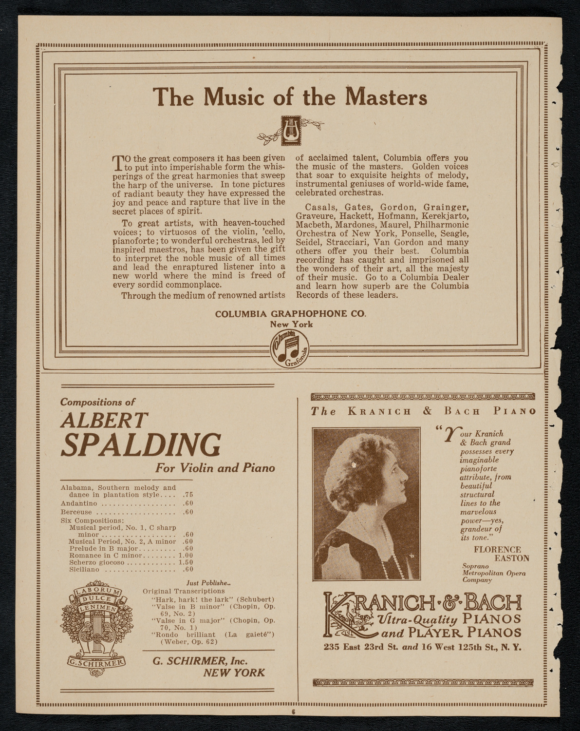 Alberto Terrasi, Baritone, March 18, 1923, program page 6