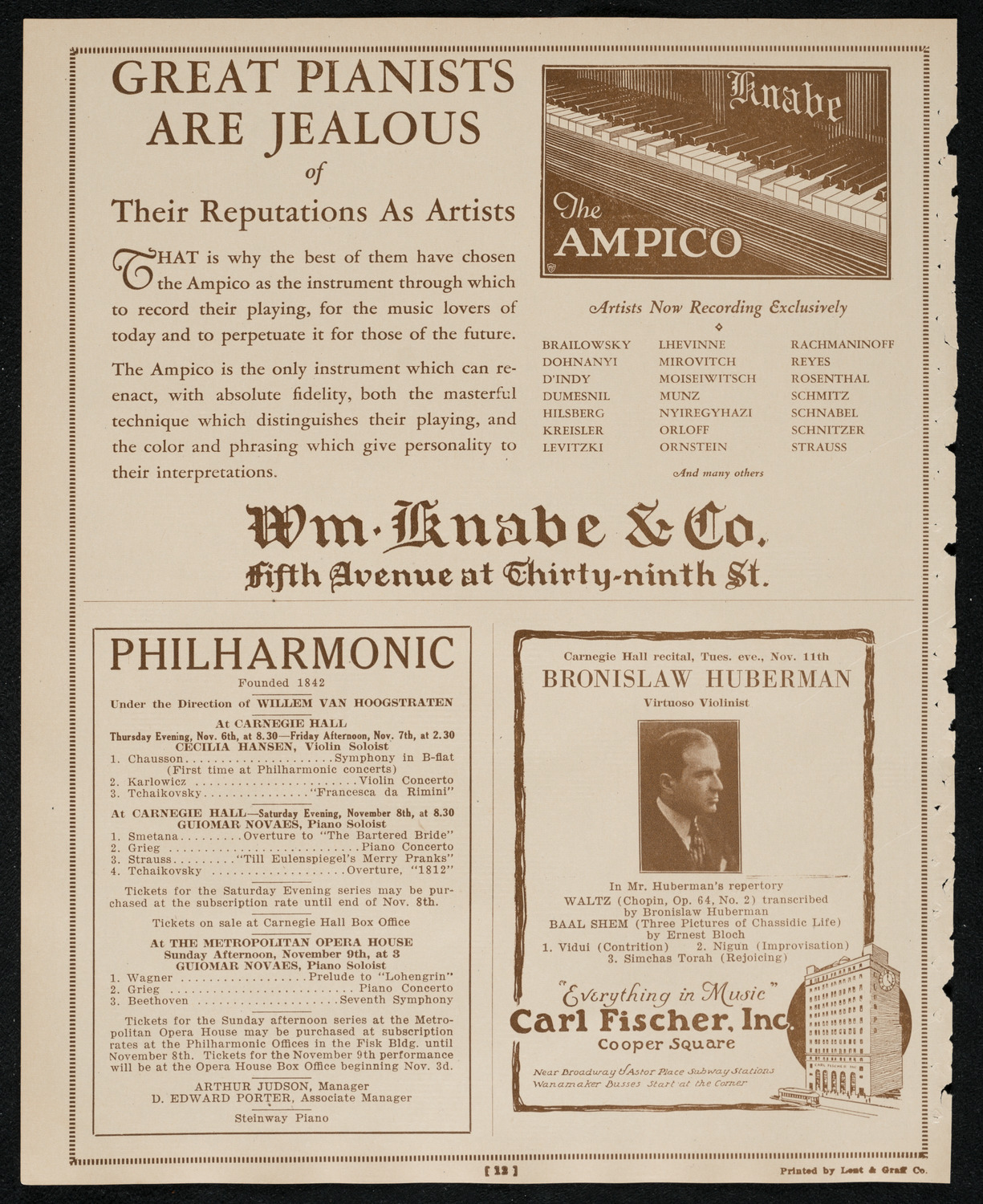 State Symphony Orchestra of New York, November 5, 1924, program page 12