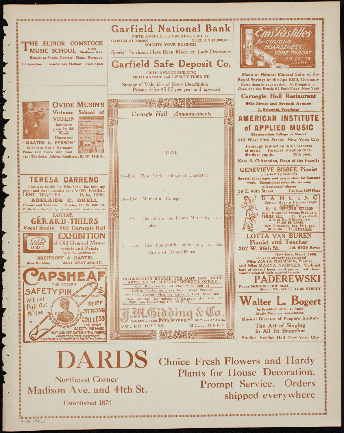 Grand Army of the Republic Memorial Day Exercises, May 30, 1914, program page 3