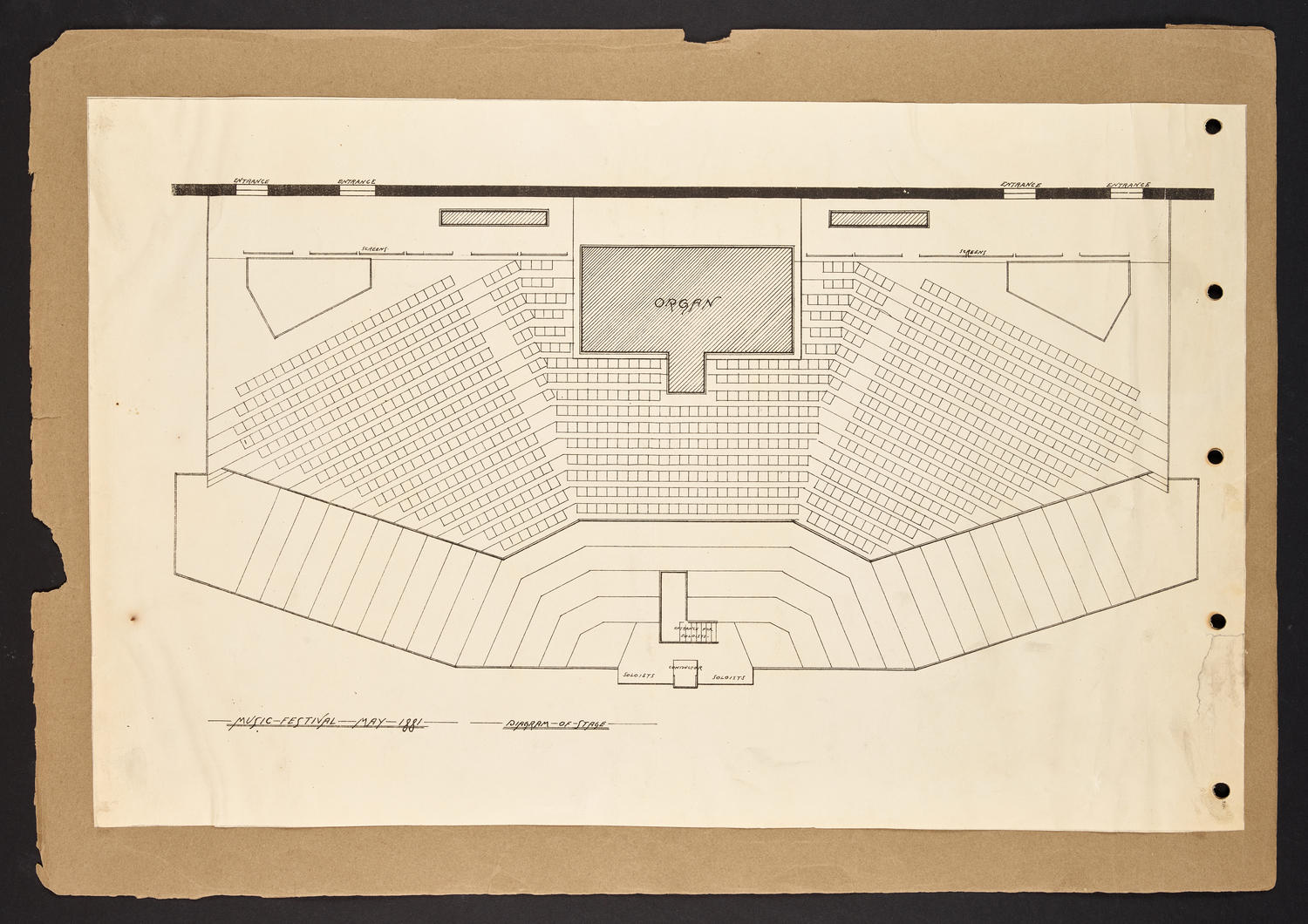 William Burnet Tuthill Scrapbook, page 4: Seating plan, May 1881