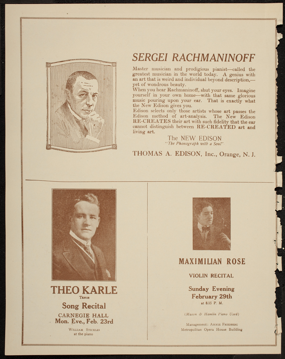 New York Symphony Orchestra, February 21, 1920, program page 2