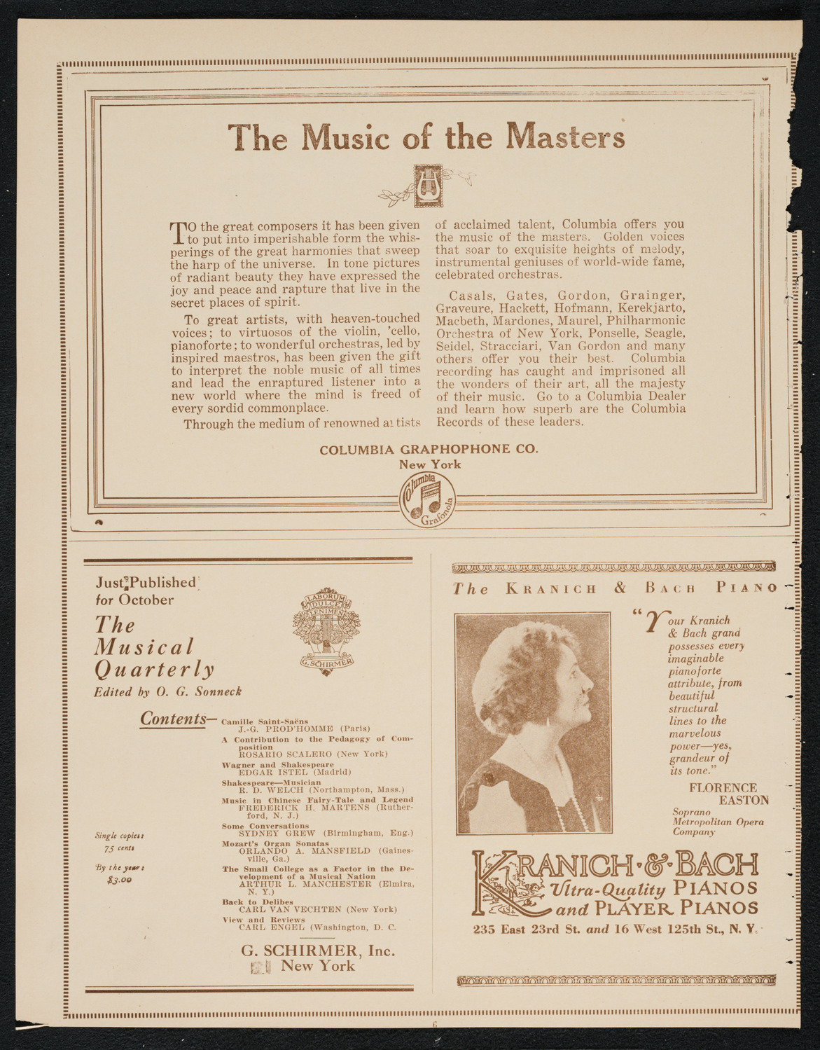 Philadelphia Orchestra, October 31, 1922, program page 6