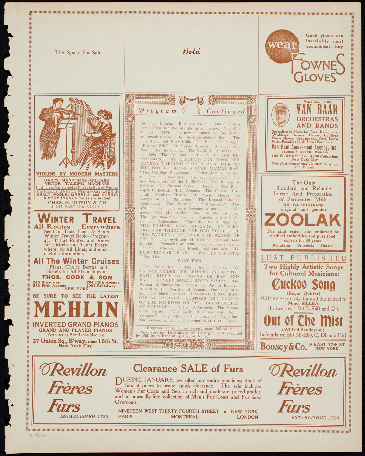 Burton Holmes Travelogue: The New Manila, January 11, 1914, program page 7