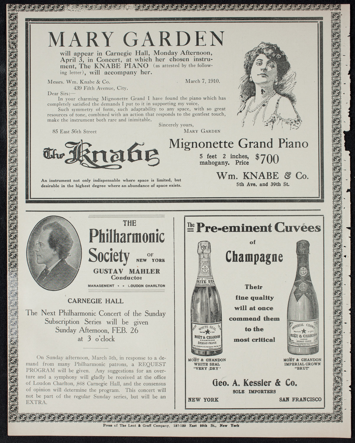 Hans Ellenson with Cornelia Rider Possart and the Volpe Symphony Orchestra, February 22, 1911, program page 12