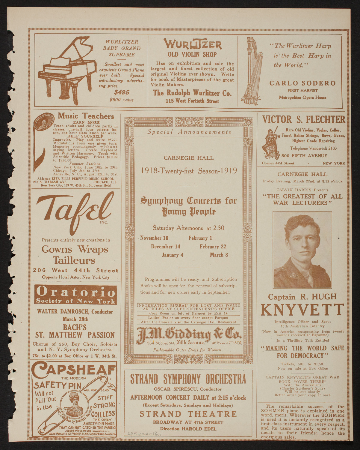 Helen Moller and Her Pupils, March 20, 1918, program page 9
