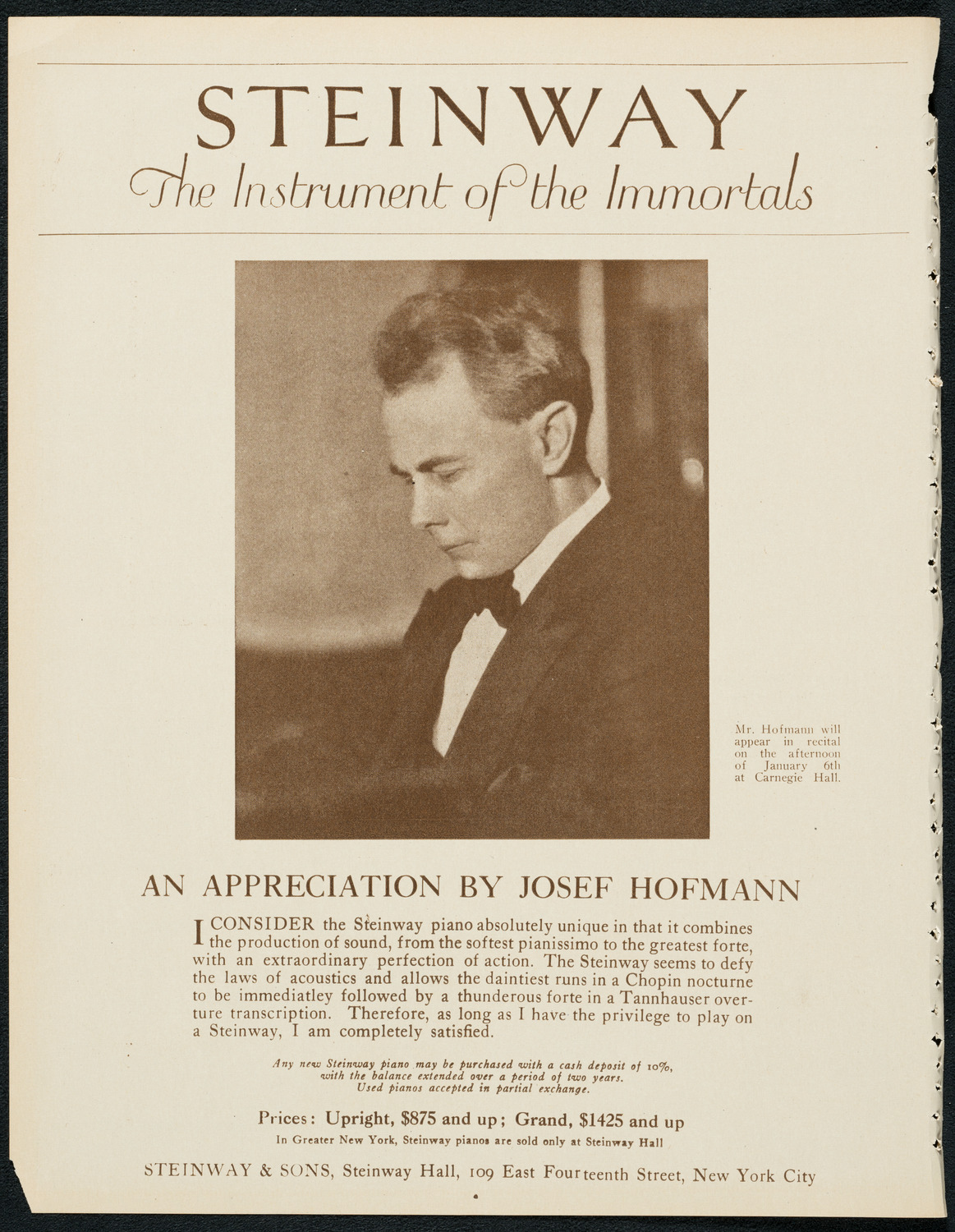 New York Philharmonic, December 30, 1923, program page 4
