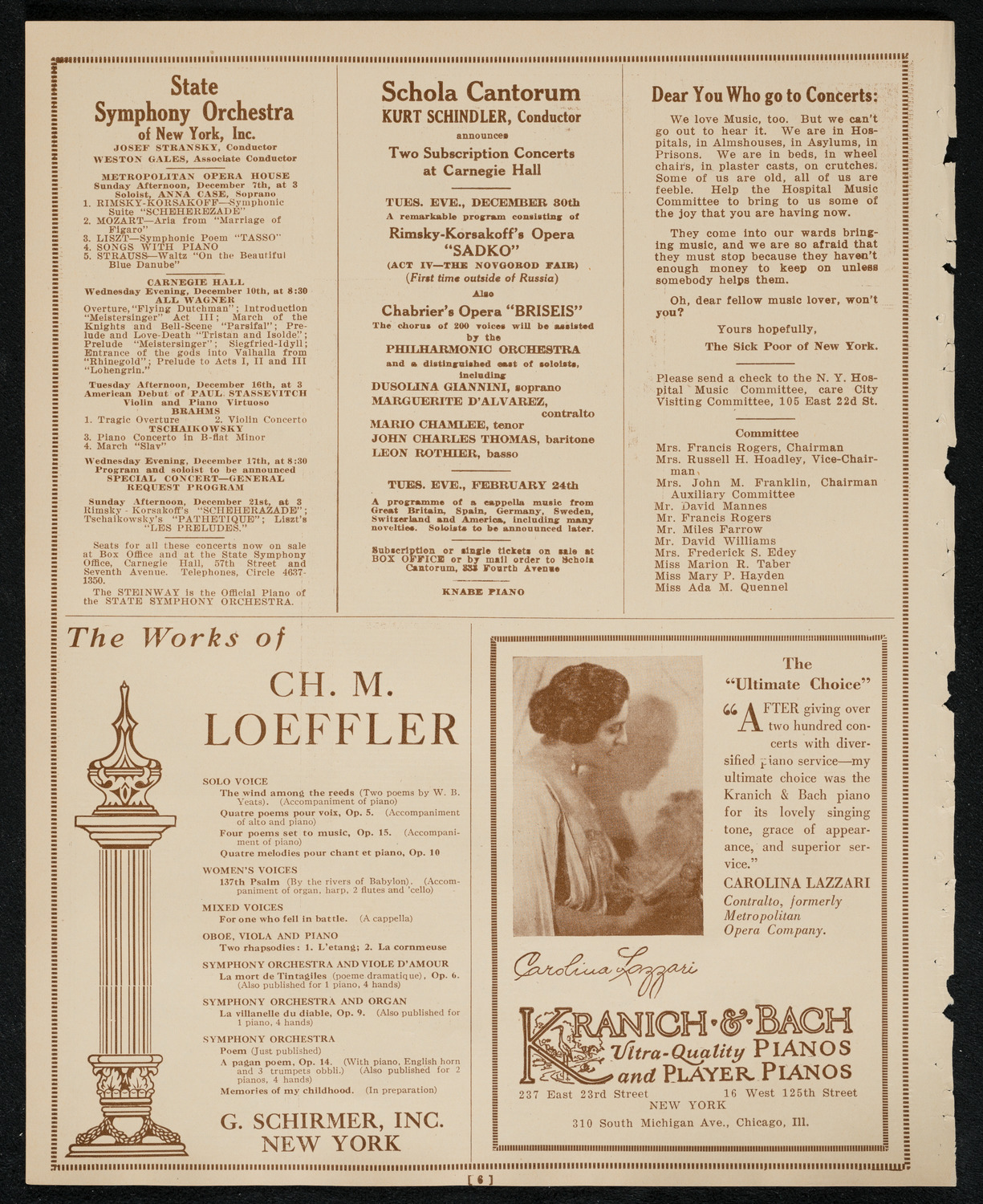 New York Symphony Orchestra, December 5, 1924, program page 6