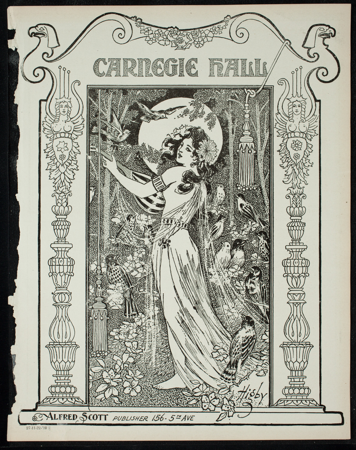 New York Philharmonic, November 22, 1910, program page 1