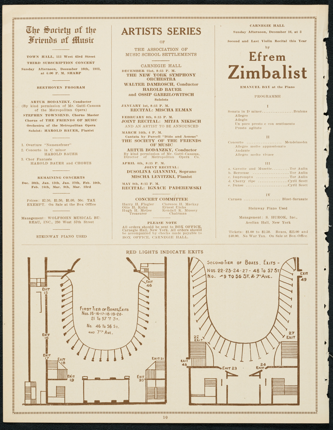 New York Philharmonic, December 14, 1923, program page 10