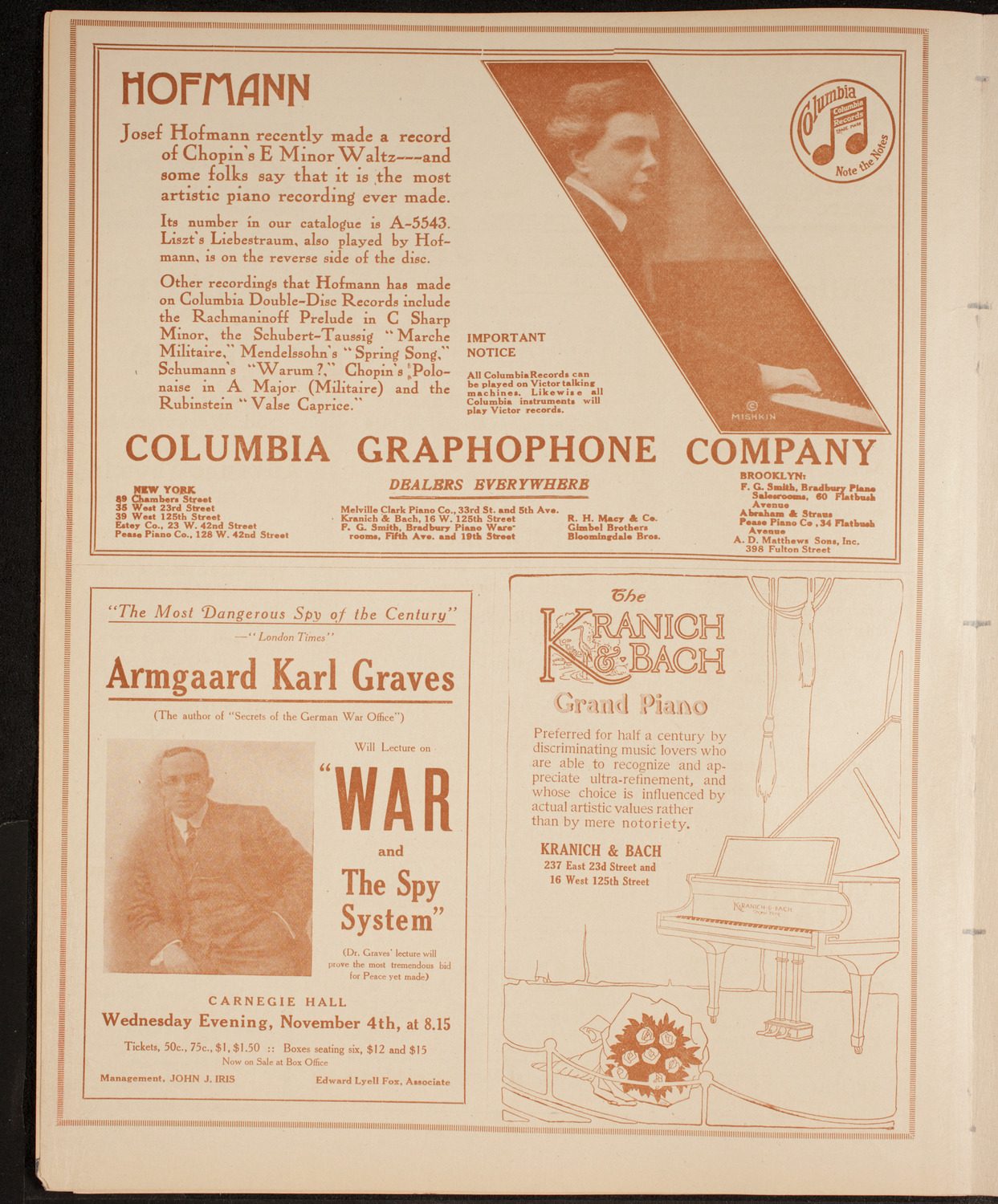 New York Philharmonic, October 29, 1914, program page 6