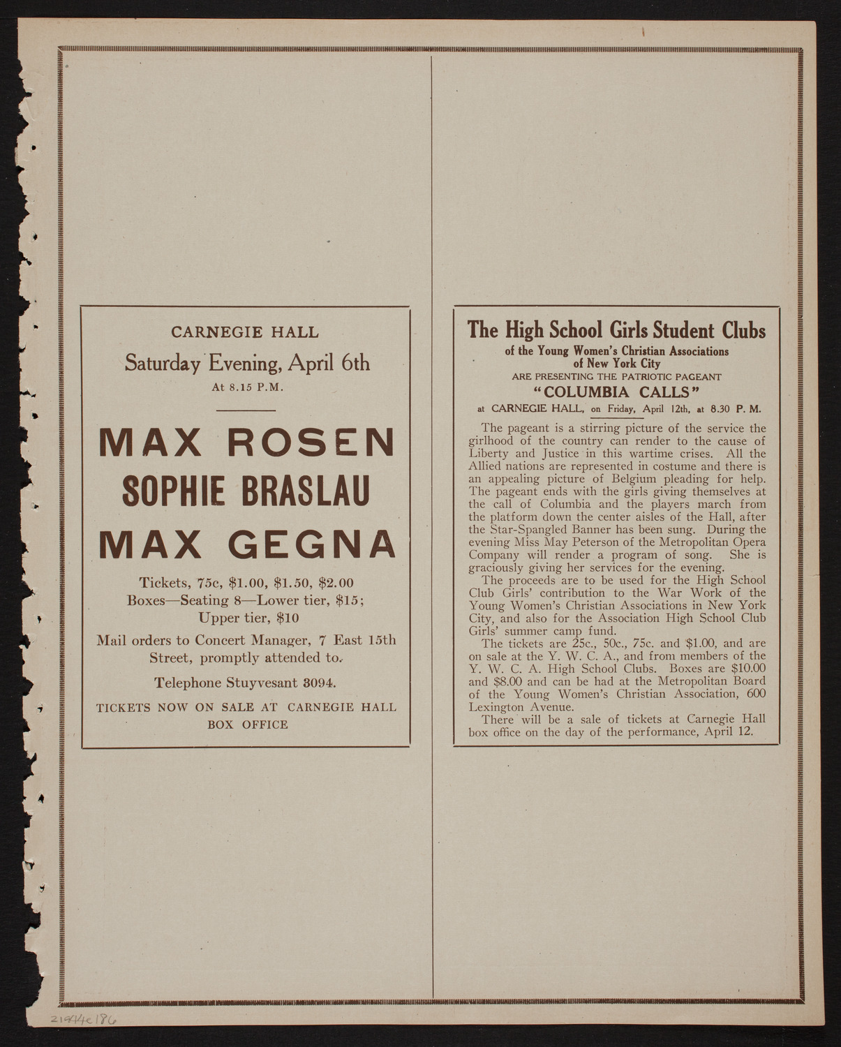 New Choral Society of New York, April 4, 1918, program page 11