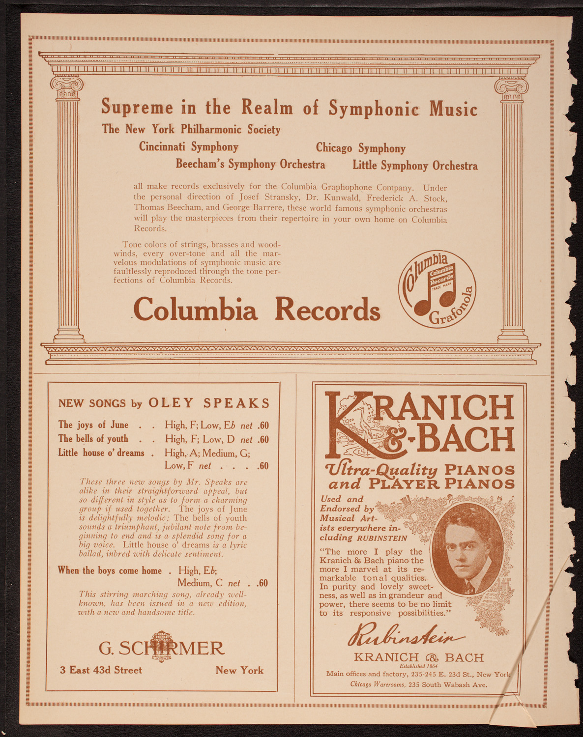 Alice Gentle, Mezzo-Soprano, November 1, 1917, program page 6