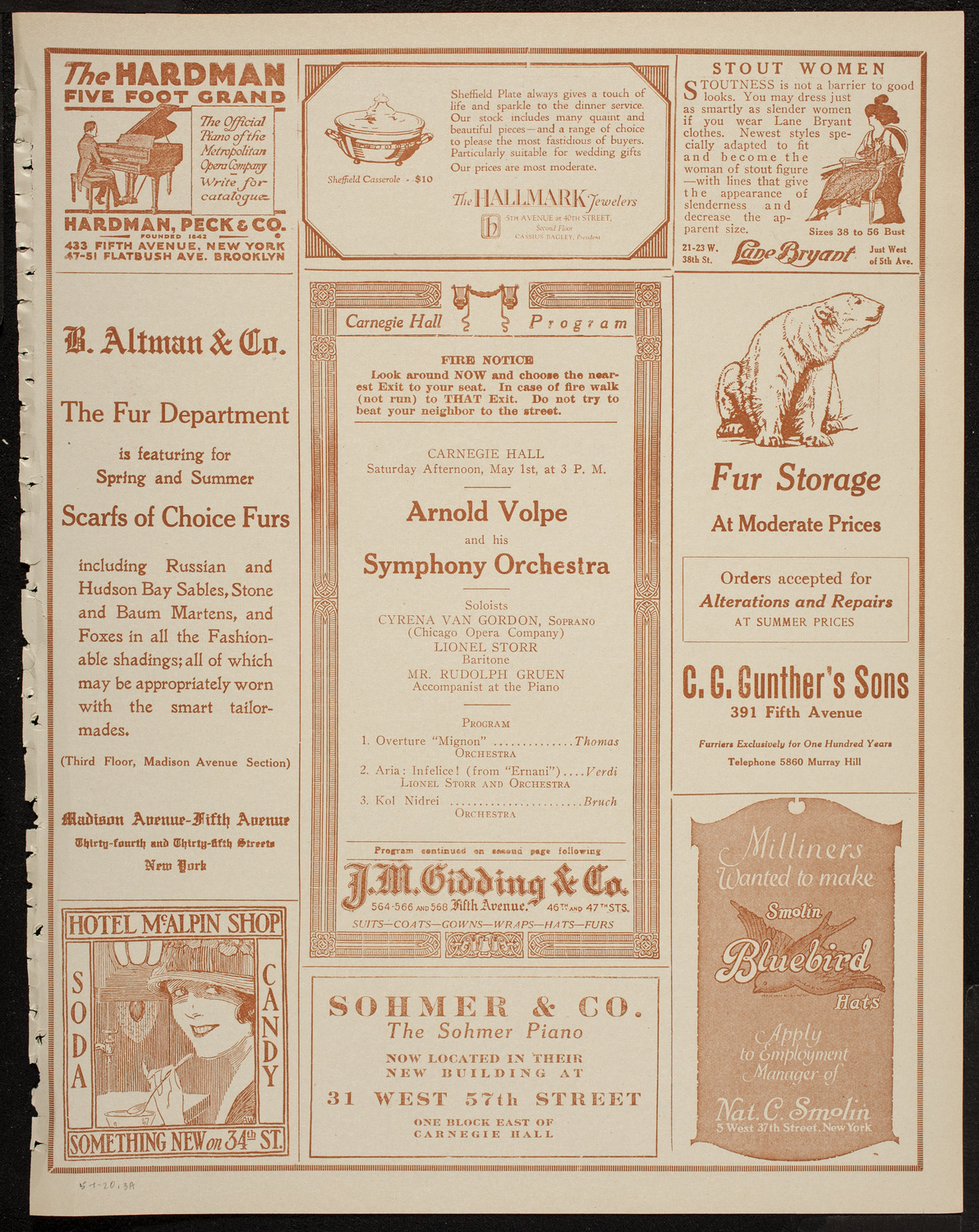 Arnold Volpe and his Symphony Orchestra, May 1, 1920, program page 5