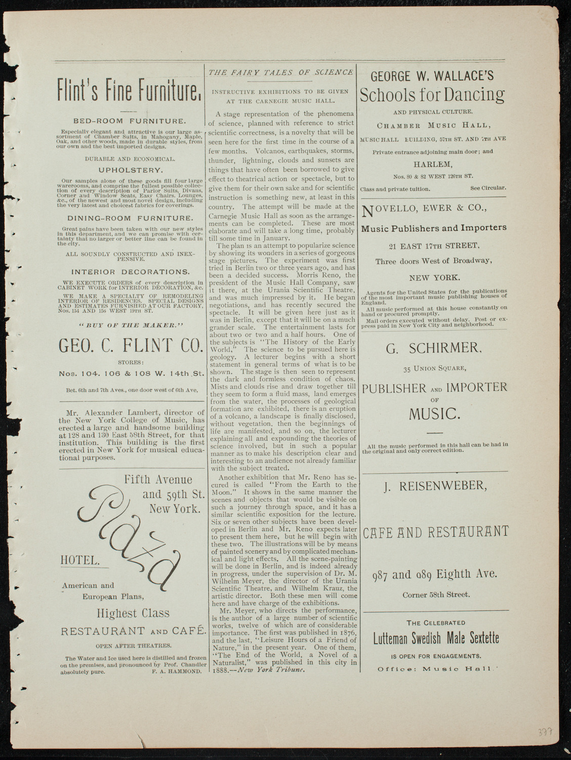 Benefit: West Side Day Nursery and Industrial School, December 14, 1891, program page 9