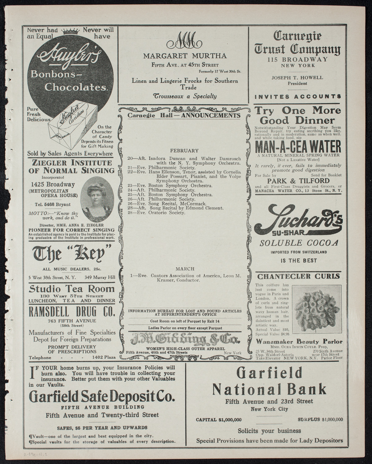 Burton Holmes Travelogue: Passion Play of 1910, February 19, 1911, program page 3