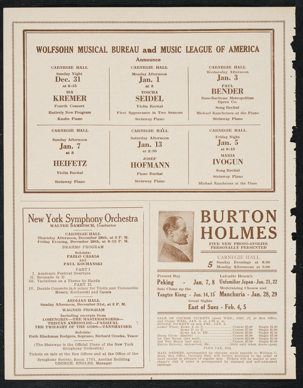 Oratorio Society of New York, December 27, 1922, program page 8