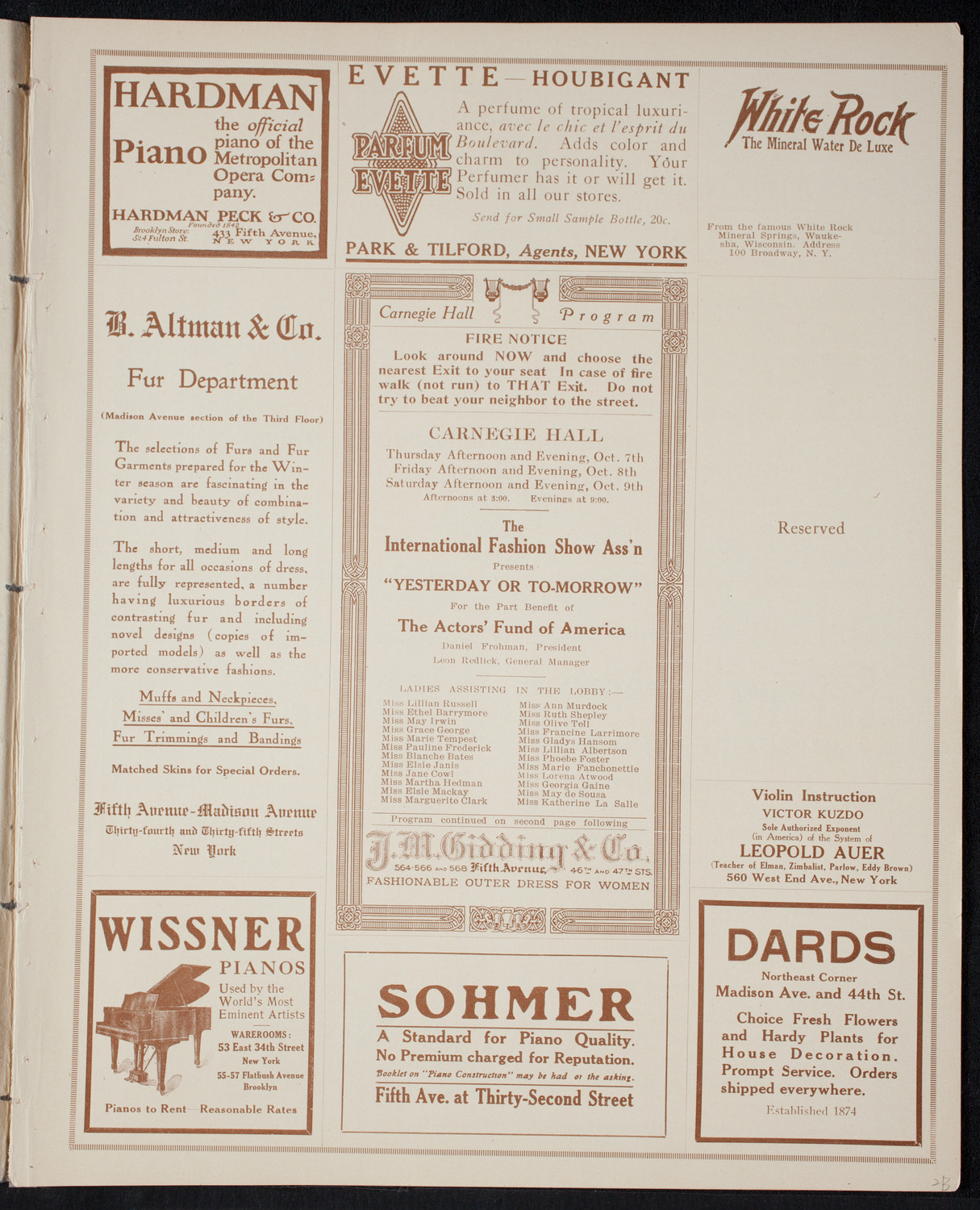 Fashion Show: "Yesterday or To-Morrow", October 7, 1915, program page 5