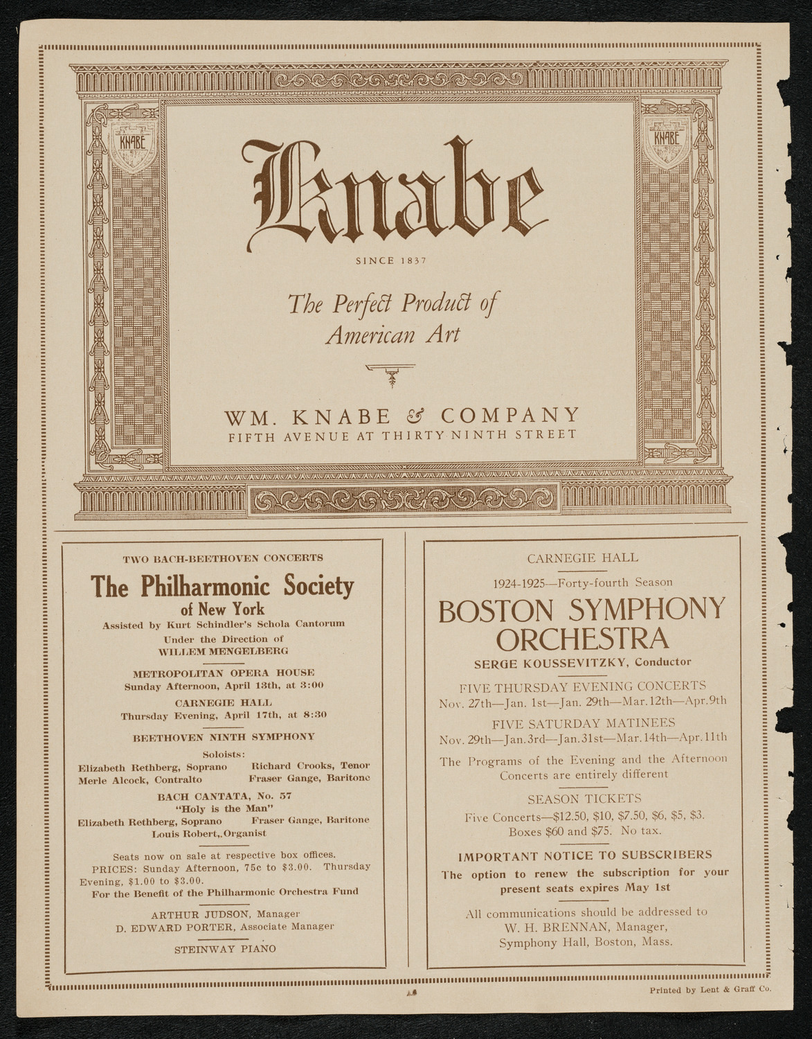 Rochester Philharmonic Orchestra, April 7, 1924, program page 12