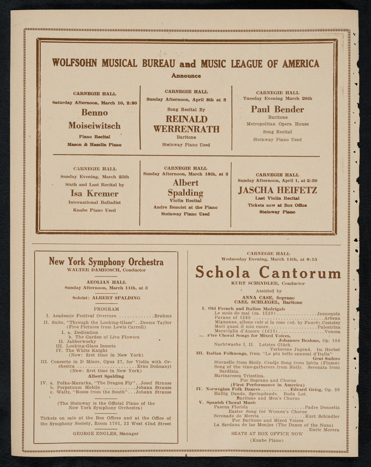 Ruth Posselt, Violin, March 6, 1923, program page 8