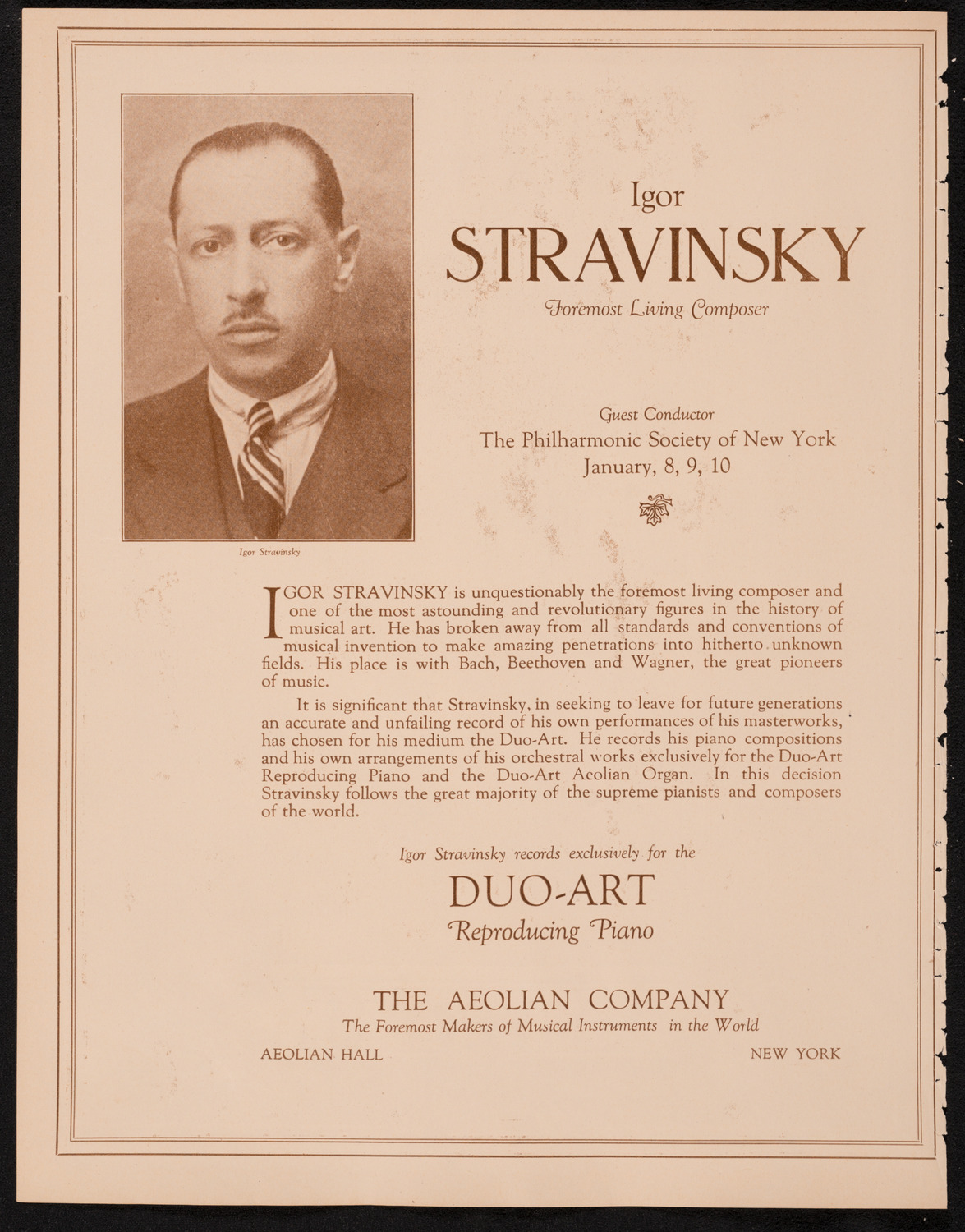 New York Symphony Orchestra, January 8, 1925, program page 2