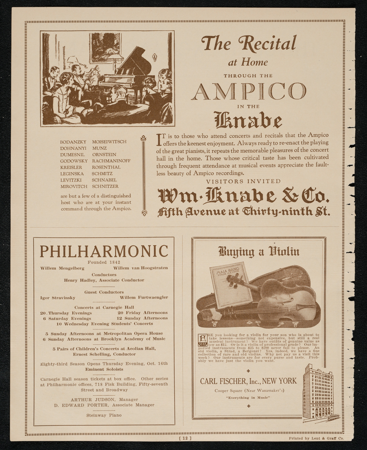 Sebastian Droste and Countess Mlodecki, October 14, 1924, program page 12