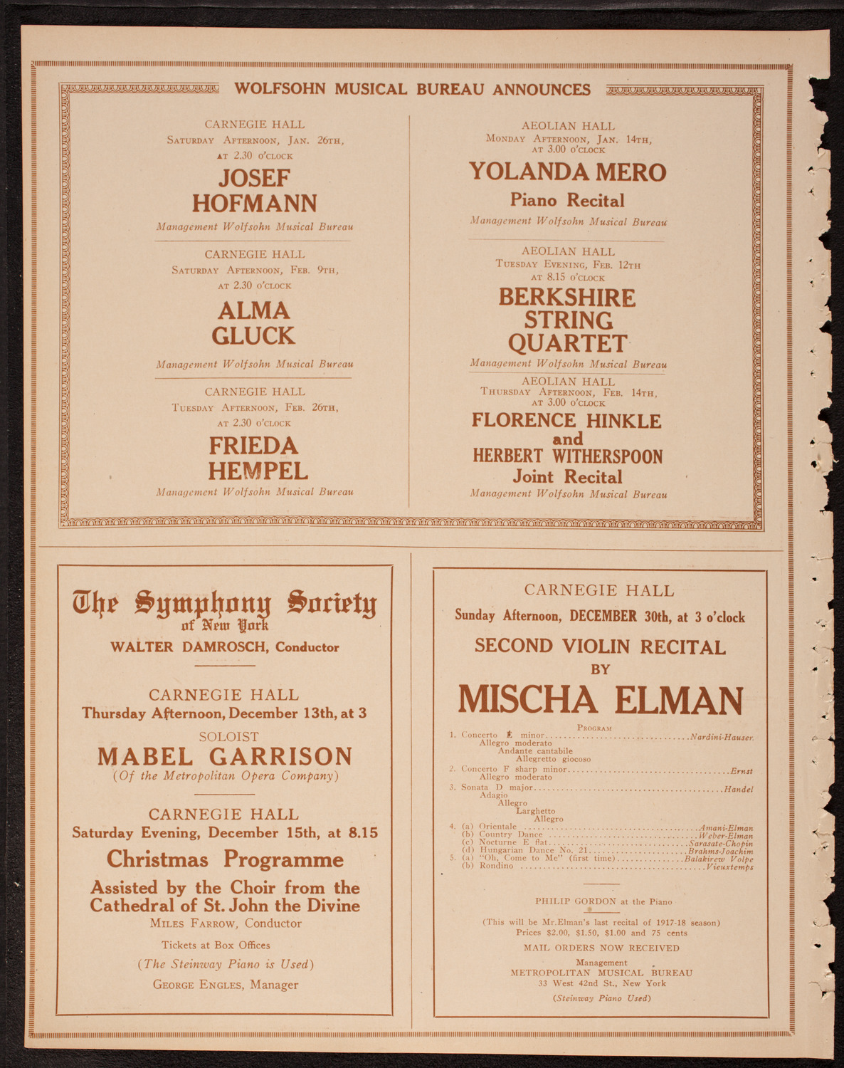 New York Banks' Glee Club, December 10, 1917, program page 8