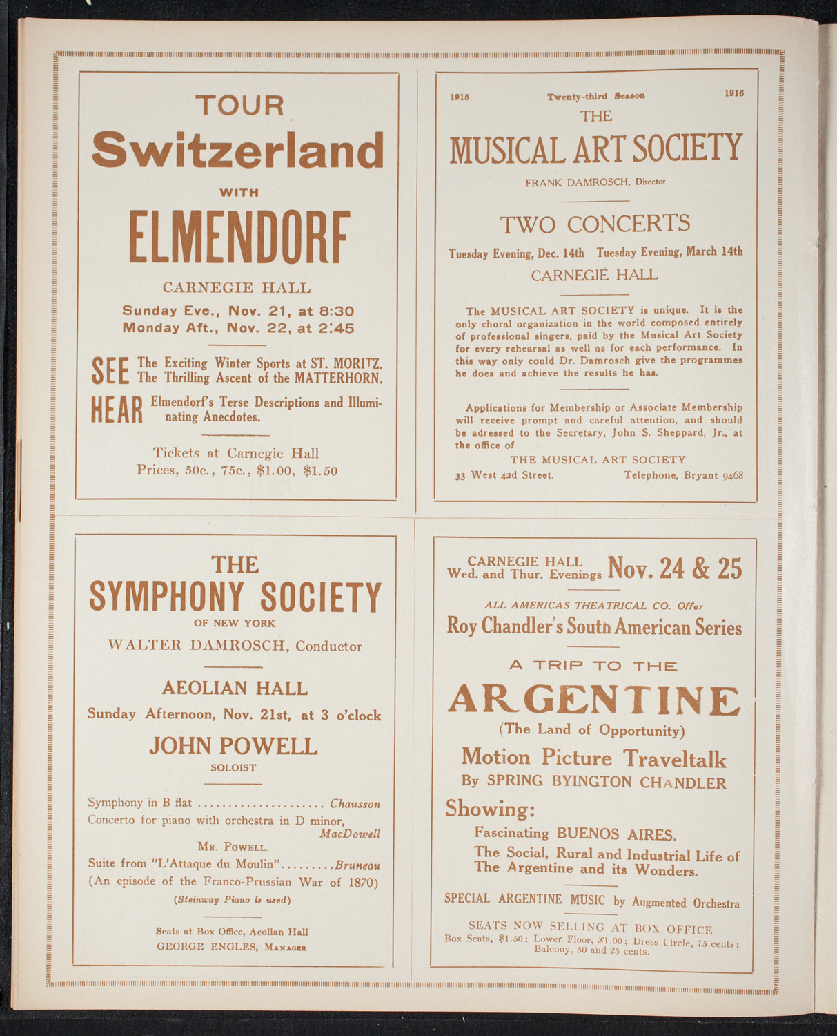 Ernest Schelling, Piano, November 17, 1915, program page 10