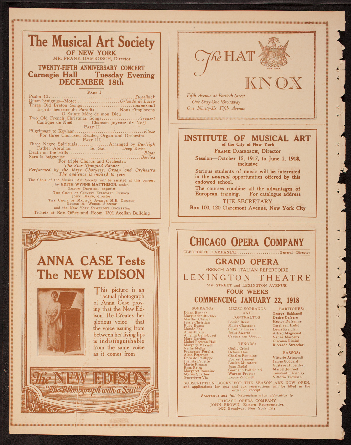 Lecture by Freeman D. Bewley, December 11, 1917, program page 2