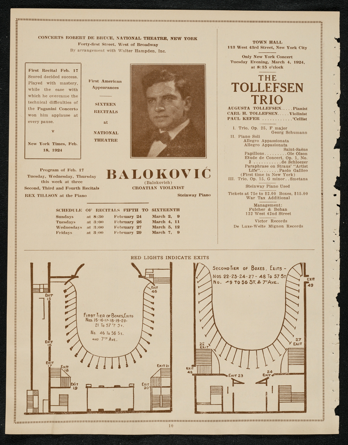 Albert Spalding, Violin, March 2, 1924, program page 10